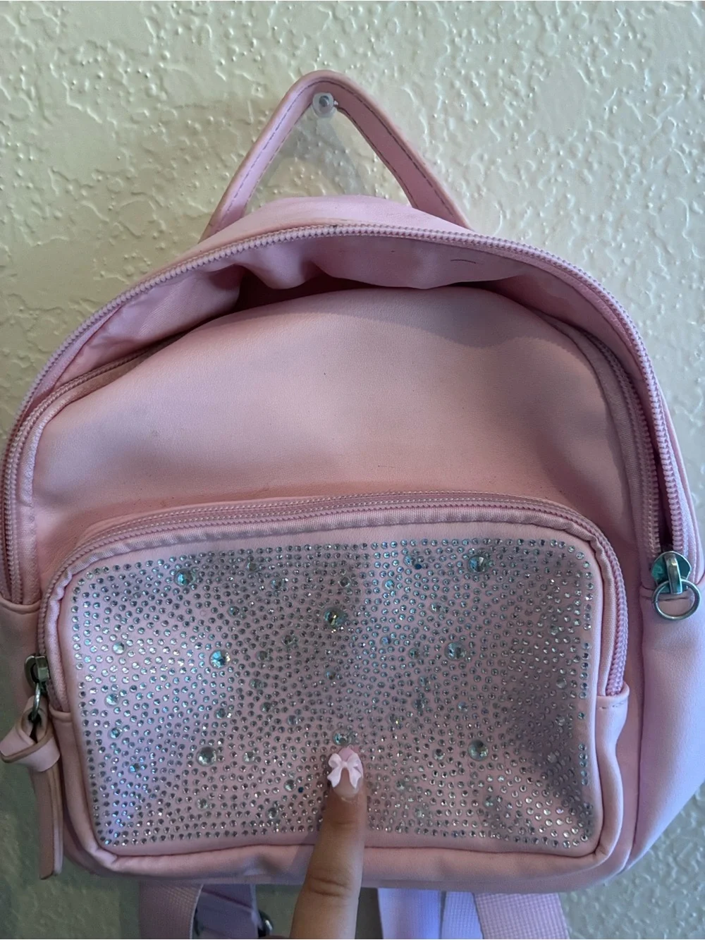 art class Pink Mini Backpack with Sparkle Front Pocket